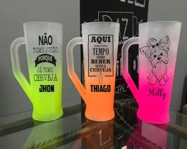 Caneca Long Drink Degradê (Consulte opções de Cores) Acrílico 400 ml  Fosco Transfer s110