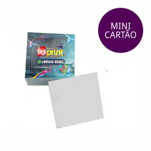 Mini Cartão de Visita 4x0 Couchê 250g 43X48mm 4x0 ,4x1 ou 4x4 Verniz Total Frente Refile G109